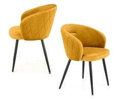 Halmar BUCKET kėdė K430 K-430 mustard VELVET biuro valgomasis