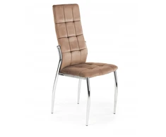 Halmar K416 rusvai gelsvas Velvet / chromuoto plieno kėdė - prabanga ir patogumas