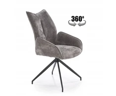 Halmar K553 pilka kėdė, 360° pasukama, juodos kojos | Ergonomiškas komfortas
