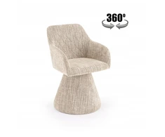Halmar K603 minkšta kėdė svetainei, valgomajam, pasukamas AUDINIS, smėlio spalvos