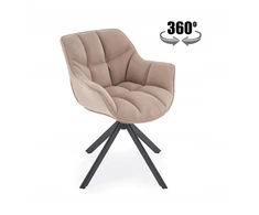 Halmar K610 minkšta kėdė svetainei, valgomajam, pasukamas AUDINIS, smėlio spalvos