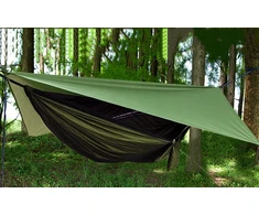HAMAK Turistinis Z MOSKITIERĄ + TARP BIWAK SURVIVAL ULTRALEKKI WYTRZYMAŁY