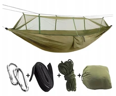 Hamakas su moskitierą Turistinis PODRÓŻNY SURVIVAL 260x140cm NA 2 OSOBY