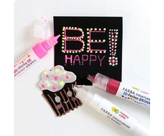 Happy Color 3d akriliniai dažai su blizgučiais, 32ml, mėlyni