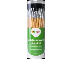 Happy Color Mokykliniai teptukai 72 vnt. plokšti, 3 dydžiai