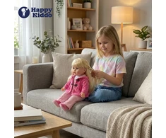 Happy Kiddo Gyva lėlė, didelė, 56 cm, minkšta, interaktyvi, kalba, dainuoja, moko 2 kalbų