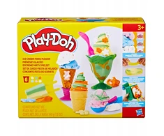 Hasbro PLAY DOH CAKE ICE CREAM PARTY ICE CREAM PARTY ledų užpilas, 6 vamzdeliai