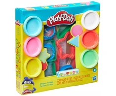Hasbro PLAY DOH CASTRY GEOMETRIC FIGURES 6 VAMZDŽIŲ DOVANA DIDELIAM VAIKAMS
