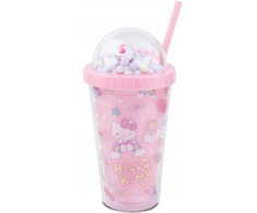 Hello Kitty Puodelis su tūbele 450 ml šviesiai rožinis Coolpack