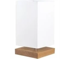 Hellux LAMPA STOŁOWA DREWNO BUKOWE SQUARE 2 E27 24CM BIEL
