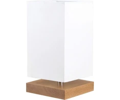 Hellux LAMPA STOŁOWA DREWNO BUKOWE SQUARE 2 E27 24CM BIEL