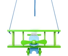 Hellux LAMPA SUFITOWA Lėktuvas FLYKT, WISZĄCA DLA CHŁOPCA, DREWNIANA, SOSNOWA, E27