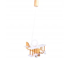 Hellux LAMPA SUFITOWA WISZĄCA Lėktuvas FLYKT, DLA DZIECI, DREWNO SOSNOWE, E27, LED