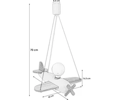 Pakabinamas šviestuvas Hellux LAMPA SUFITOWA WISZĄCA ŻYRANDOL DZIECI Lėktuvas E27