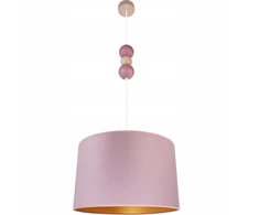 Hellux Lampa wisząca abażur kula pudrowy róż fi30cm