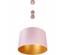 Hellux Lampa wisząca abażur kula pudrowy róż fi30cm
