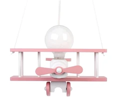 Hellux LAMPA WISZĄCA Lėktuvas FLYKT, DLA DZIEWCZYNEK, DREWNIANA, RÓŻOWA, SUFITOWA