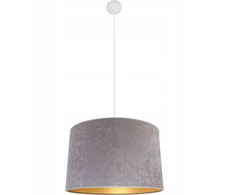 Hellux Szara lampa wisząca do salonu sufitowa abażur fi40