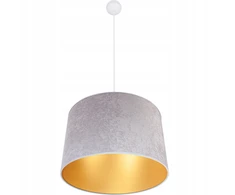 Pakabinamas šviestuvas Hellux Szara lampa wisząca do salonu sufitowa abażur fi40