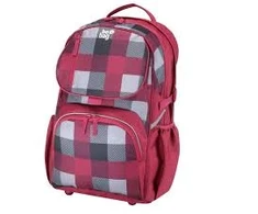 Herlitz Mokyklinė kuprinė be.bag Cube / Checked, raudona