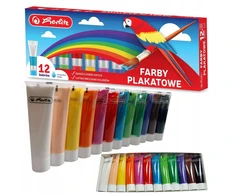 Herlitz plakatinių dažų rinkinys 12 spalvų, 30ml