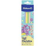 HERLITZ Plastilinas Pelikanas vaikams Mokyklinis 6 pastelinių spalvų rinkinys