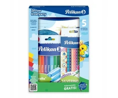 Herlitz Rinkinys PLASTYCZNY DLA DZIECI KREDKI, KOLOROWANKA FLAMSTRY 5 PRODUKTÓW