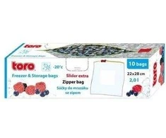 Hermetiškai uždaromi maišeliai TORO 10vnt./22x28cm/2L permatomi