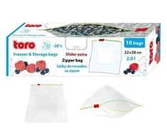 Hermetiškai uždaromi maišeliai TORO 10vnt./22x28cm/2L permatomi