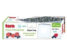 Hermetiškai uždaromi maišeliai TORO 20vnt./22x18cm/1L permatomi