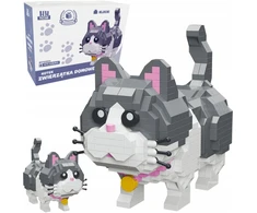Hh Poland KONSTRUKCINIAI KALULAI CAT GRAY KITTEN 3D DIDELIS DOVANŲ KALULŲ RINKINYS 673 vnt.