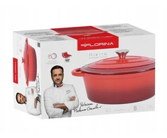 HIERRO ketaus skrudinimo keptuvė 29X11CM 4,2L Z/P Raudonas FLORINA