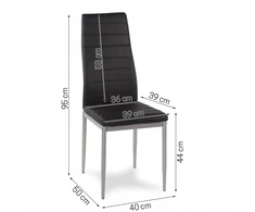 Hile Kėdė ECO LEATHER KĖDĖS juodos kojos pilkos 704B-TH
