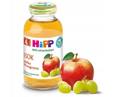 HiPP BIO 100% obuolių-vynuogių sultys 200ml po 4 mėn