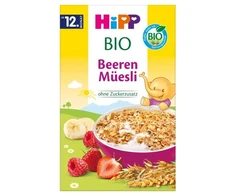 HiPP BIO Daugiagrūdis muslis braškės avietės nuo 12 mėnesių užkandis 200g