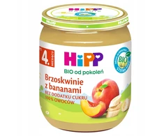 HiPP BIO desertas Persikai su bananais 125g po 4 mėn