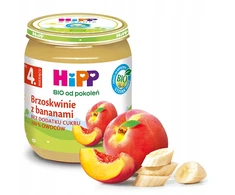 HiPP BIO desertas Persikai su bananais 125g po 4 mėn