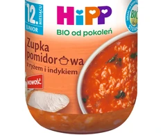 HiPP BIO Junior Pomidorų sriuba su ryžiais ir kalakutiena po 12 mėnesio 250 g