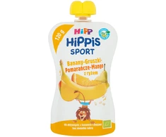 HiPP BIO kartoms SPORT Bananai, kriaušės, apelsinai, mangai su ryžiais 120 g