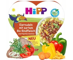 HIPP BIO MAkaronai su jautiena pipirais IR DARŽOVĖMIS MAISTINĖ VAKARIENĖ po 1 metų 250