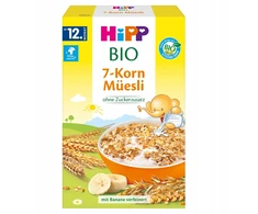 HiPP BIO muslis 7 dribsniai su bananais, 200 g
