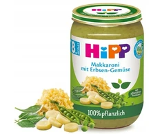HiPP BIO pietūs kūdikiams Makaronai su žirneliais ir daržovėmis OMEGA 3 VEGE