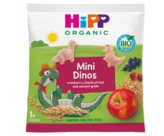 HiPP BIO Snack grūdų ir vaisių CRISPS MINI DINOS 30g po 1 metų