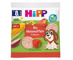 HiPP BIO Strawberry kukurūzų vafliai vaikams nuo 8 mėn., 23g