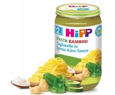 HiPP BIO Tagliatelle su špinatais ir sūrio padažu vakarienė 250g