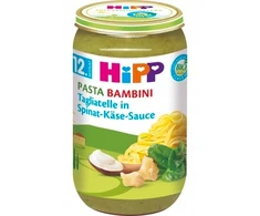 HiPP BIO Tagliatelle su špinatais ir sūrio padažu vakarienė 250g