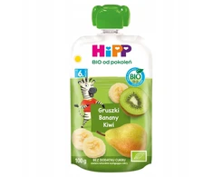 HiPP BIO vaisių putėsiai PEARS BANANAS KIWI 100g po 6 mėn.