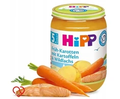 HIPP BIO VAKARIENĖ JAUNOS MORKOS SU BULVĖMIS IR LAŠIŠIA 190g