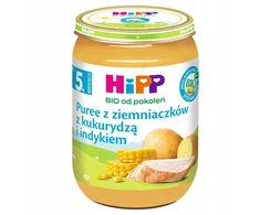HiPP Bulvių tyrė su kukurūzais ir kalakutiena BIO 190g po 5 mėn