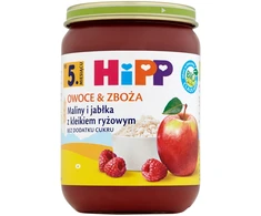 Hipp Desertas Avietės ir obuoliai su ryžių koše 5m+ 190 g
